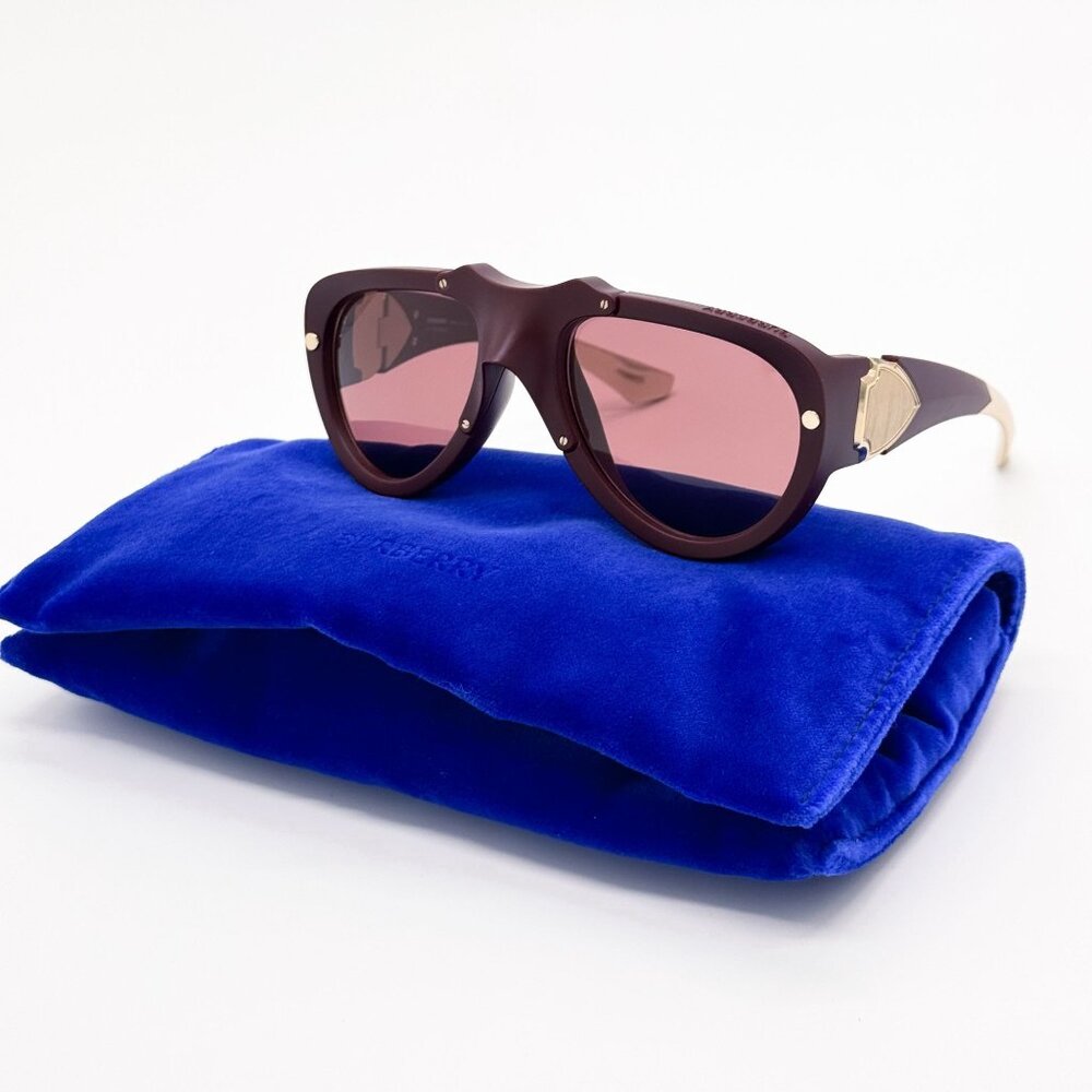 NEW BURBERRY SUNGLASSES BURGUNDY UNISEX BE4433U 4140/75 BURBERRY BE4433U 414075
